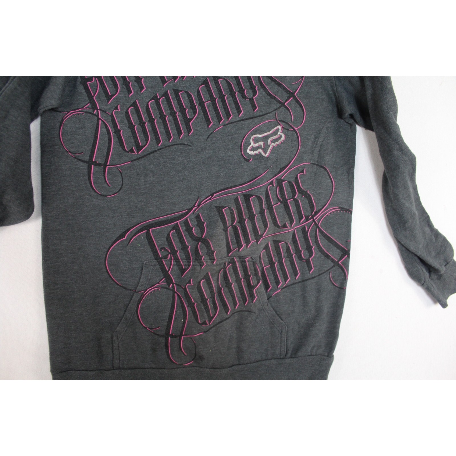 Fox Men Gray Sweater Hoodie Long Sleeve Casual Drawstrings Size Large — image 5 of 8